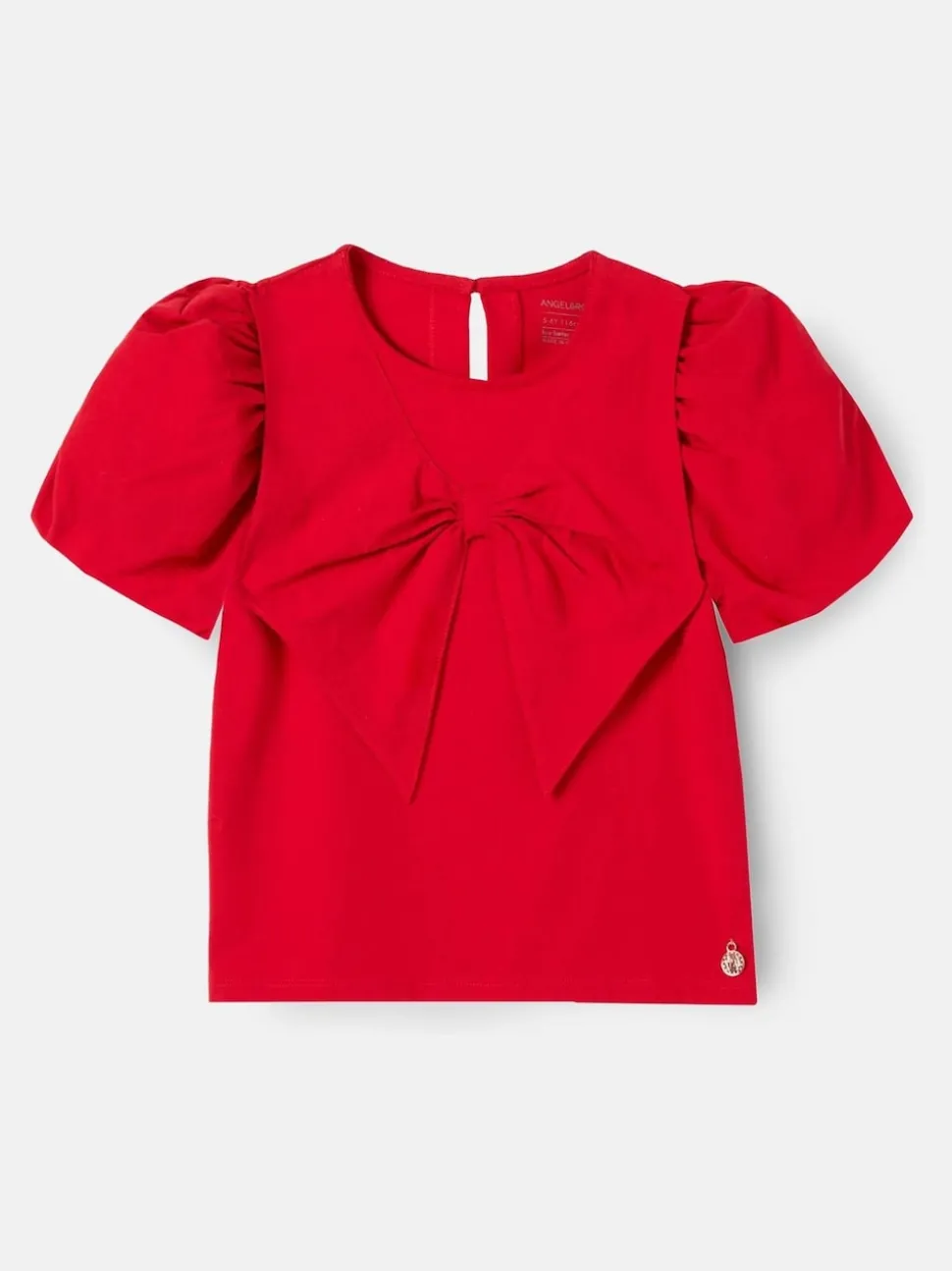 Angel & Rocket Red Tilly Woven Collar Puff Sleeve Top