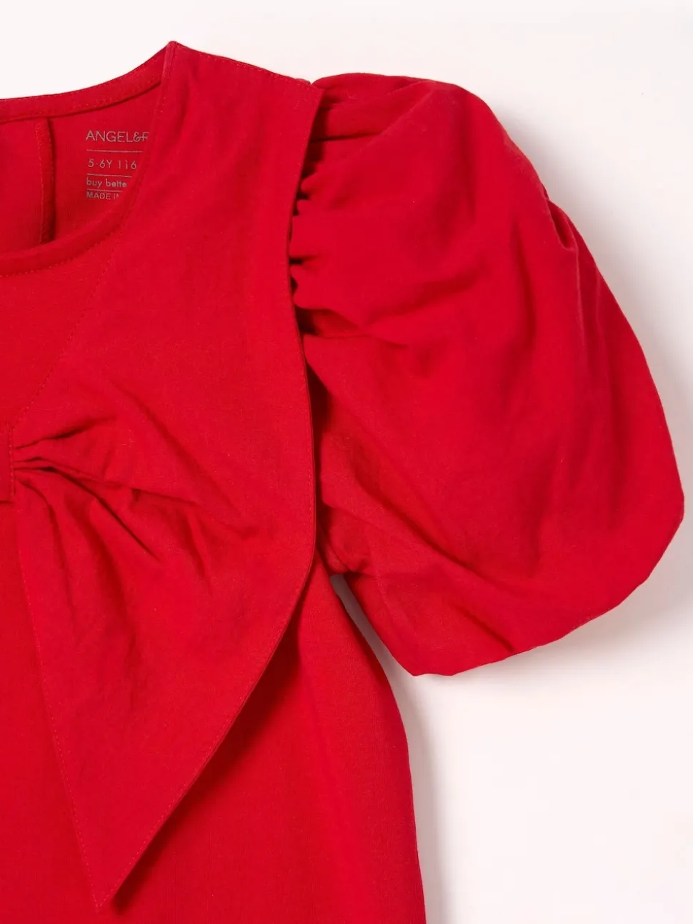 Angel & Rocket Red Tilly Woven Collar Puff Sleeve Top