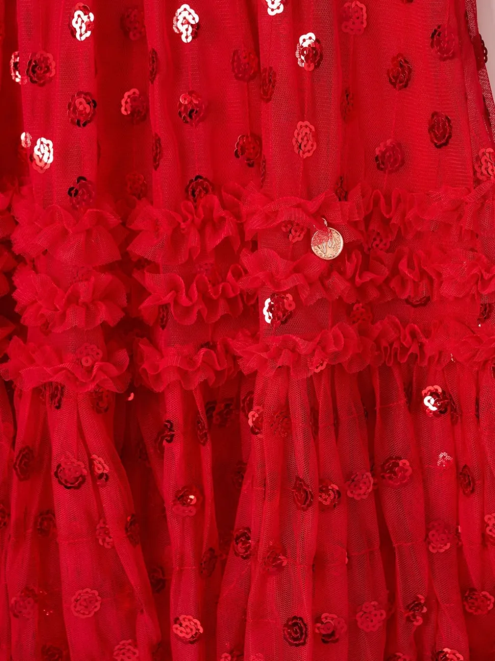 Angel & Rocket Red Verity Ruffle Mesh Dress