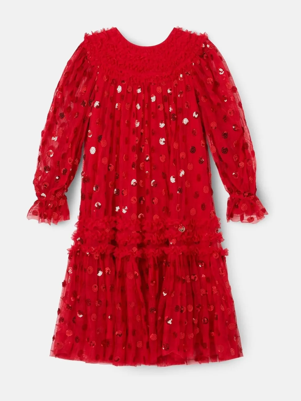 Angel & Rocket Red Verity Ruffle Mesh Dress