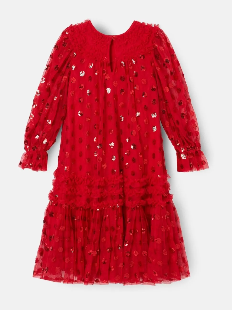 Angel & Rocket Red Verity Ruffle Mesh Dress