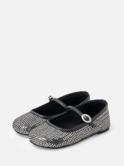 Angel & Rocket Silver Double Buckle Pumps