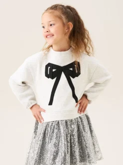 Angel & Rocket Silver Ella Sequin Skirt Sweat Dress