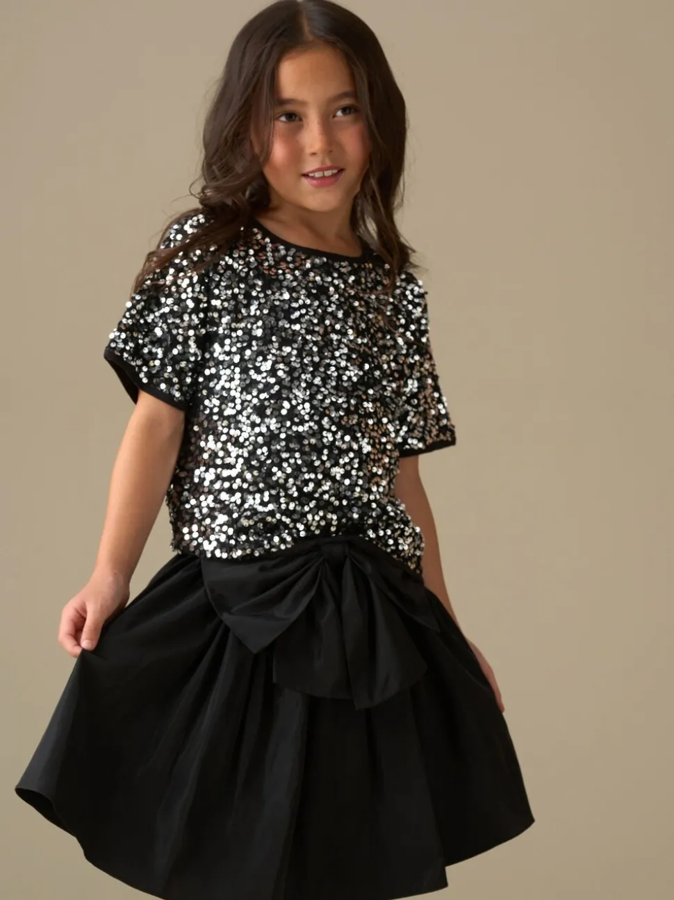 Angel & Rocket Silver Leona Black Sequin Top