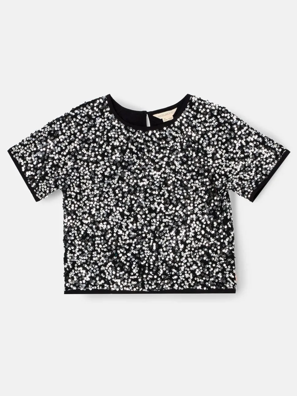 Angel & Rocket Silver Leona Black Sequin Top