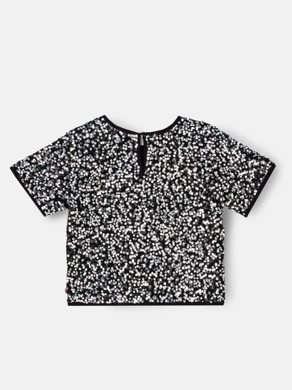 Angel & Rocket Silver Leona Black Sequin Top