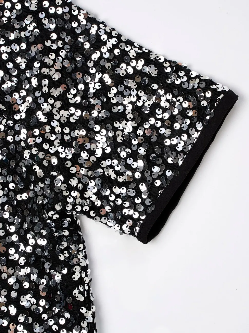 Angel & Rocket Silver Leona Black Sequin Top