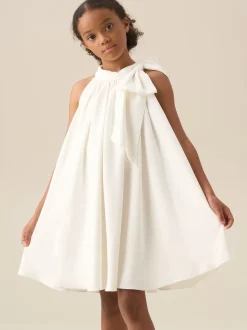 Angel & Rocket White Amelia White Bow Swing Dress