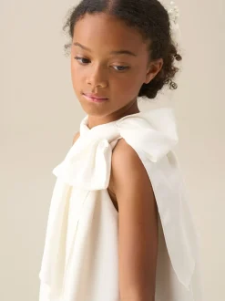 Angel & Rocket White Amelia White Bow Swing Dress