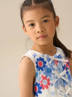 Angel & Rocket White Anais Spot Floral Print Tie Detail Dress