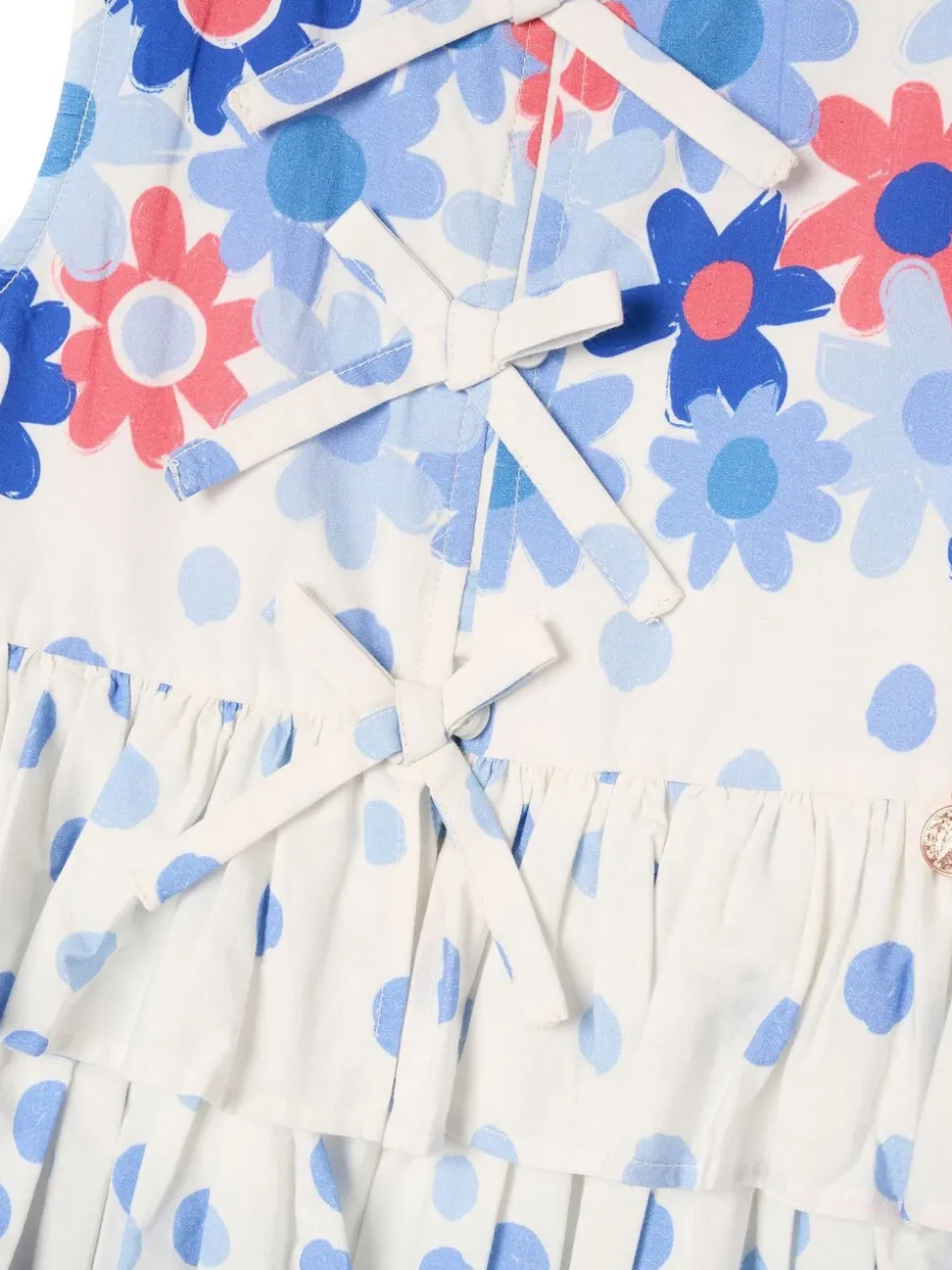 Angel & Rocket White Anais Spot Floral Print Tie Detail Dress