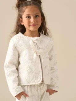 Angel & Rocket White Aurora Embroidered Tie Front Jacket
