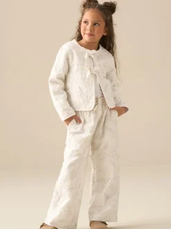 Angel & Rocket White Aurora Embroidered Tie Front Jacket
