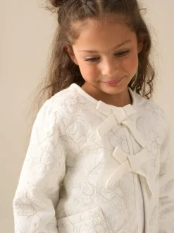 Angel & Rocket White Aurora Embroidered Tie Front Jacket