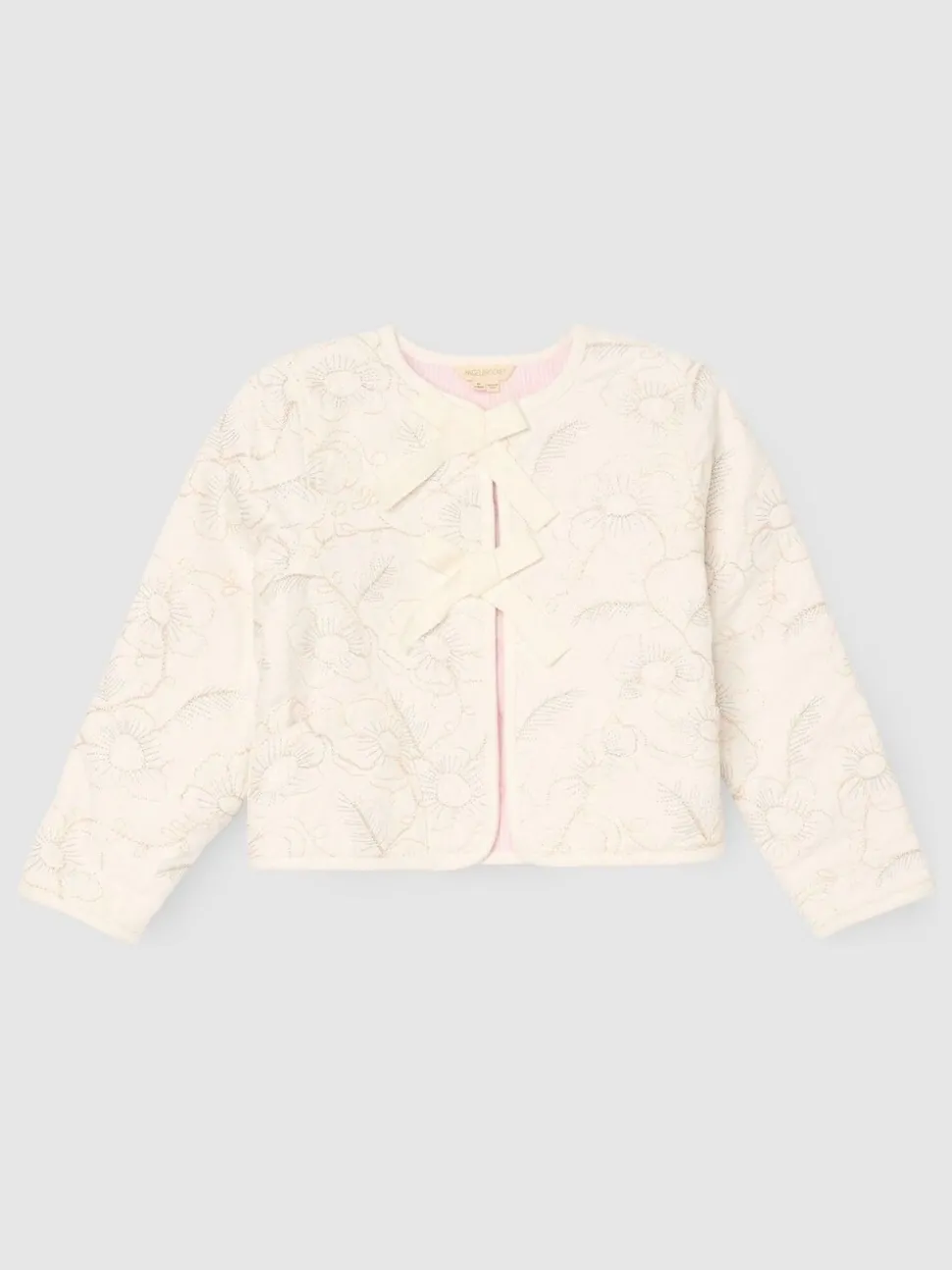 Angel & Rocket White Aurora Embroidered Tie Front Jacket