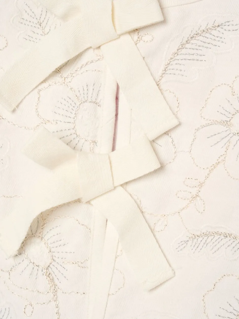 Angel & Rocket White Aurora Embroidered Tie Front Jacket