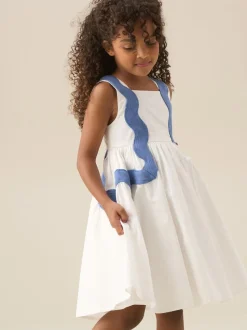 Angel & Rocket White Avery Ric Rac Panelled Dress