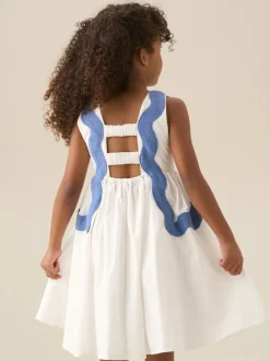 Angel & Rocket White Avery Ric Rac Panelled Dress