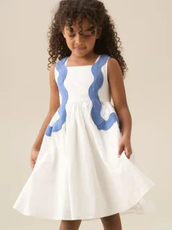 Angel & Rocket White Avery Ric Rac Panelled Dress