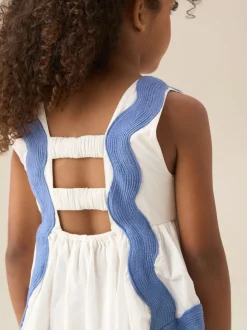 Angel & Rocket White Avery Ric Rac Panelled Dress
