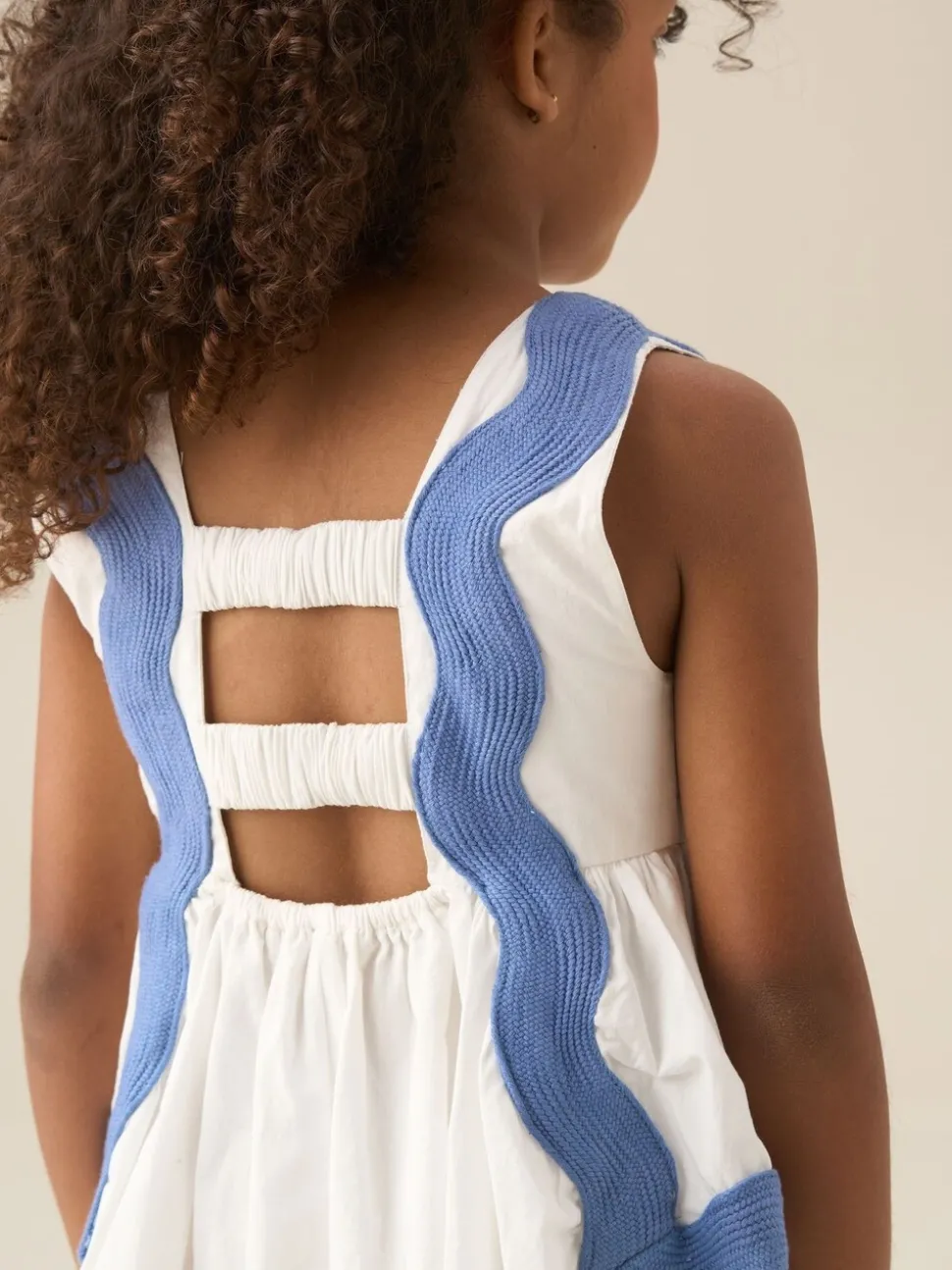 Angel & Rocket White Avery Ric Rac Panelled Dress