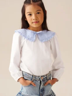 Angel & Rocket White Betty Stripe Long Sleeve Blouse