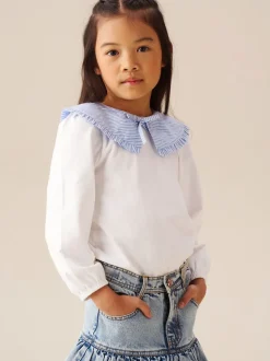 Angel & Rocket White Betty Stripe Long Sleeve Blouse