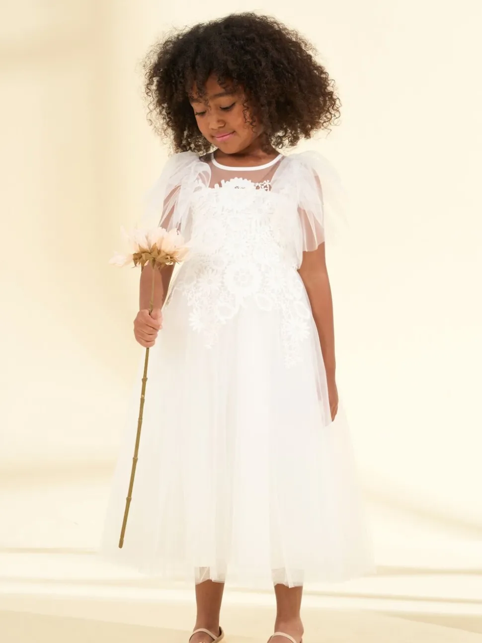 Angel & Rocket White Cascade Lace Anelise Dress