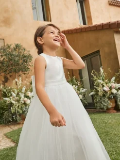 Angel & Rocket White Charlotte Ballerina Bow Dress