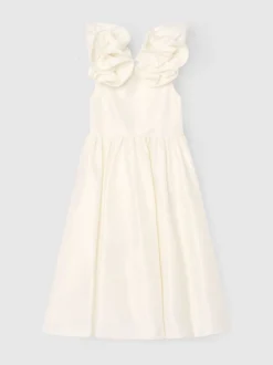 Angel & Rocket White Coco Puff Sleeve Bow Back Dress