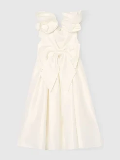 Angel & Rocket White Coco Puff Sleeve Bow Back Dress