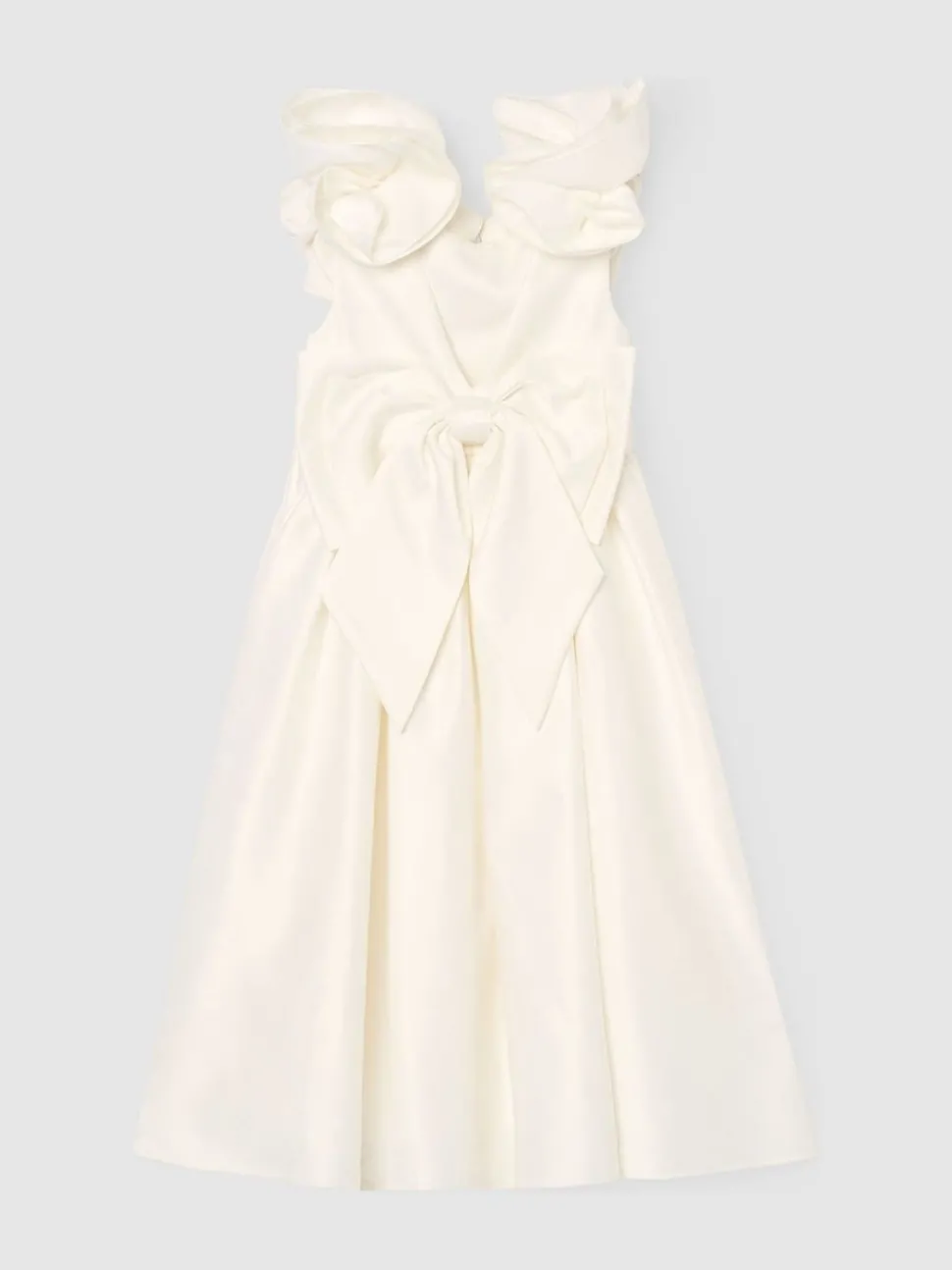 Angel & Rocket White Coco Puff Sleeve Bow Back Dress