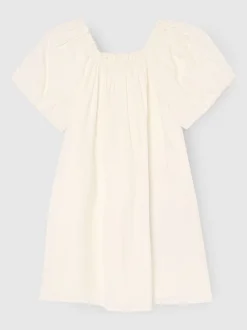 Angel & Rocket White Coletta Puff Sleeve Swing Dress