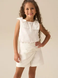 Angel & Rocket White Ellie Wrap Detail Mini Skirt