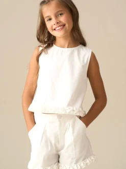 Angel & Rocket White Emmie Woven Top