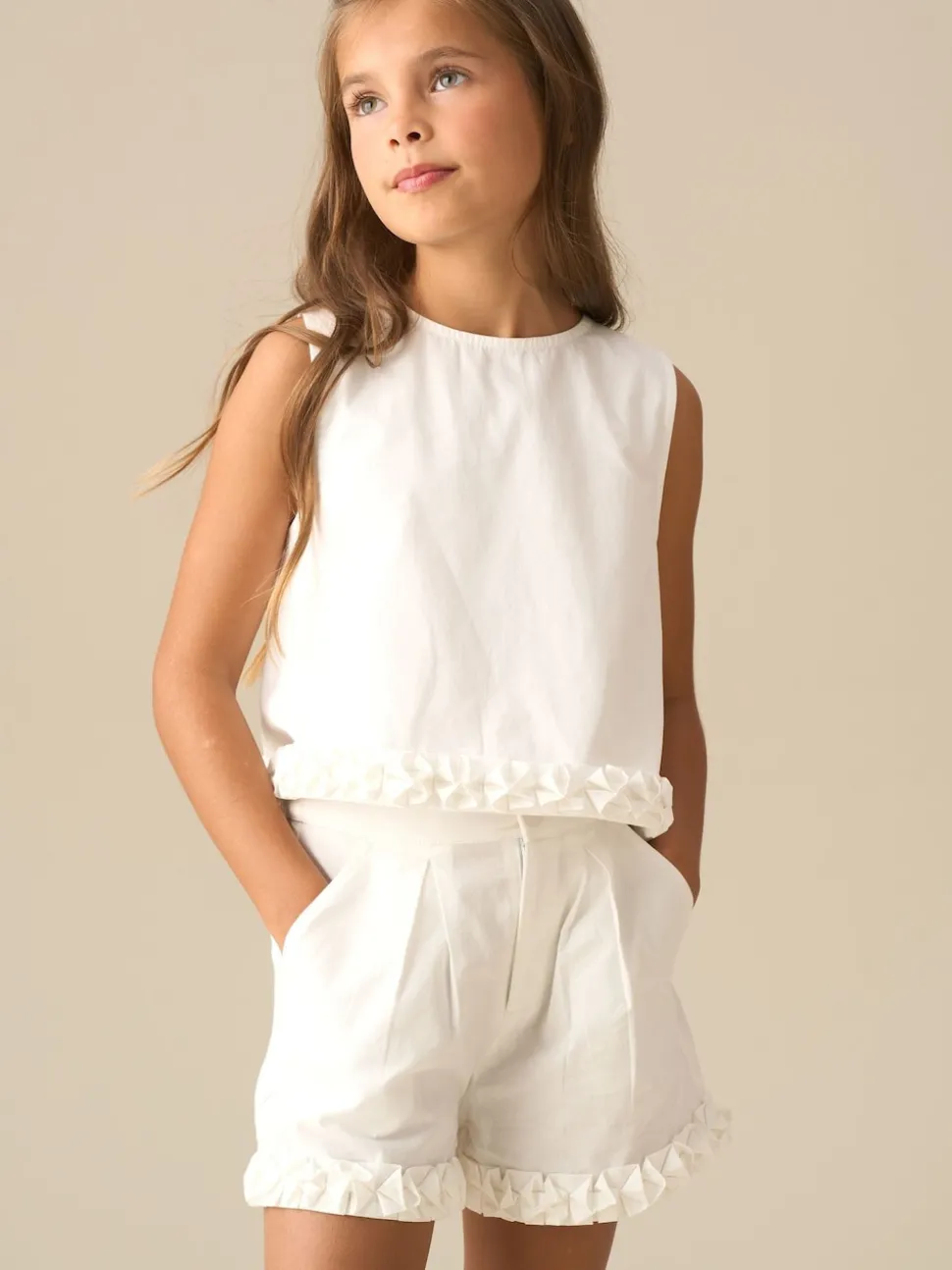 Angel & Rocket White Emmie Woven Top