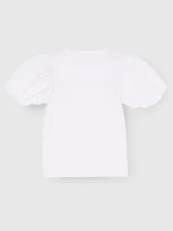 Angel & Rocket White Eve Ruffle Heart Puff Sleeve T-Shirt