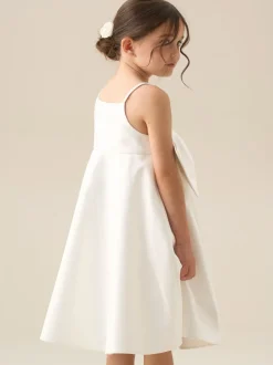 Angel & Rocket White Gabriella Bow Pleat Dress