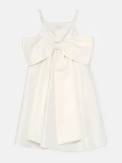 Angel & Rocket White Gabriella Bow Pleat Dress