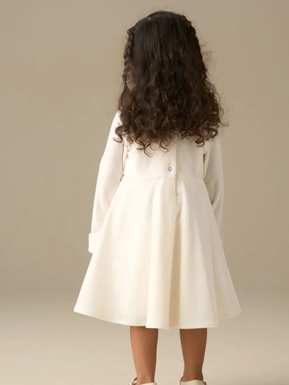 Angel & Rocket White Gabrielle Fur Collar Dress