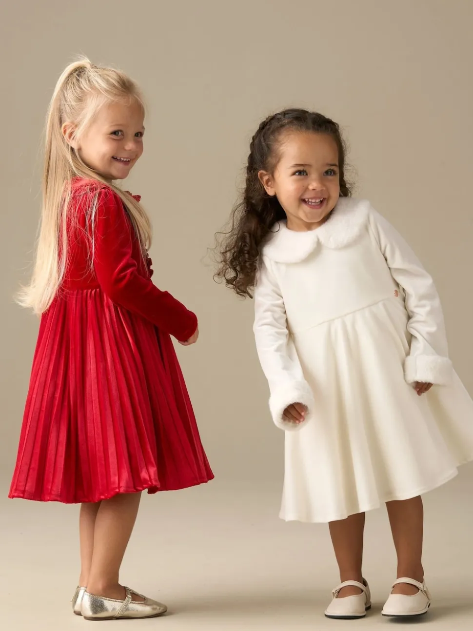 Angel & Rocket White Gabrielle Fur Collar Dress