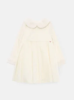 Angel & Rocket White Gabrielle Fur Collar Dress