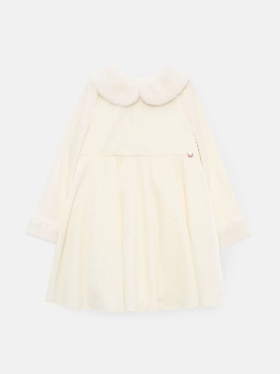 Angel & Rocket White Gabrielle Fur Collar Dress