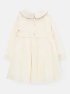 Angel & Rocket White Gabrielle Fur Collar Dress
