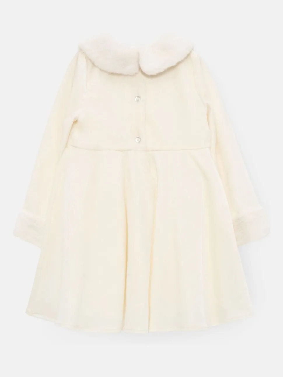 Angel & Rocket White Gabrielle Fur Collar Dress