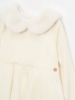 Angel & Rocket White Gabrielle Fur Collar Dress