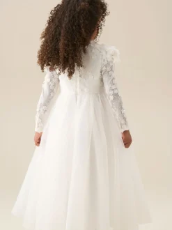 Angel & Rocket White Gabrielle Embellished Mesh Dress