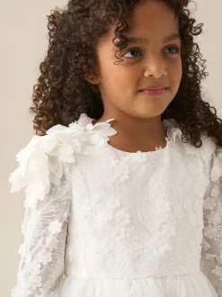 Angel & Rocket White Gabrielle Embellished Mesh Dress