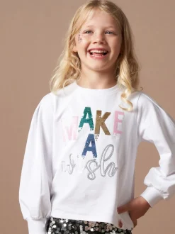 Angel & Rocket White Gigi Sequin Wish T-Shirt