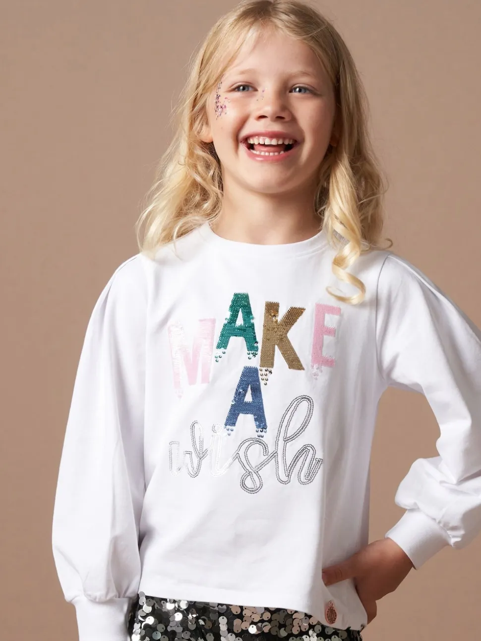 Angel & Rocket White Gigi Sequin Wish T-Shirt